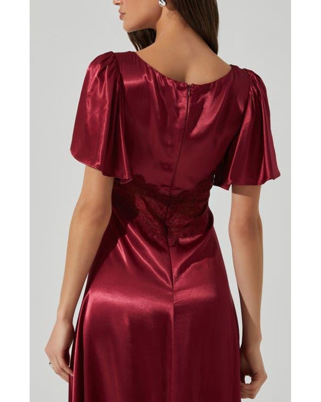 chinese dress ladies Lace Flutter Sleeve Dress  Elie Tahari