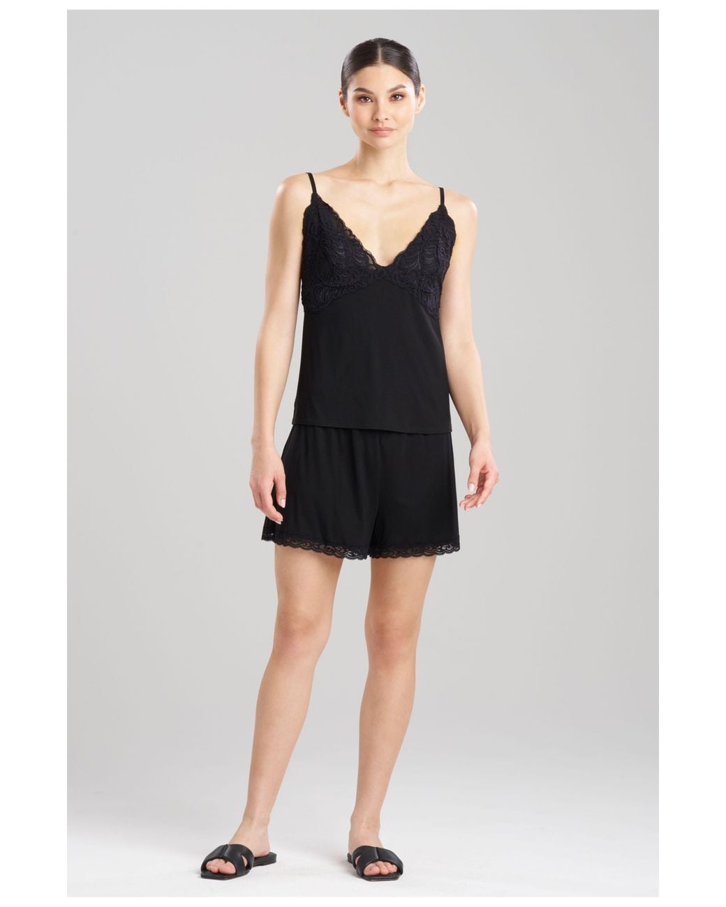 Natori Black Feather's Essentials Cami Short Pj Set