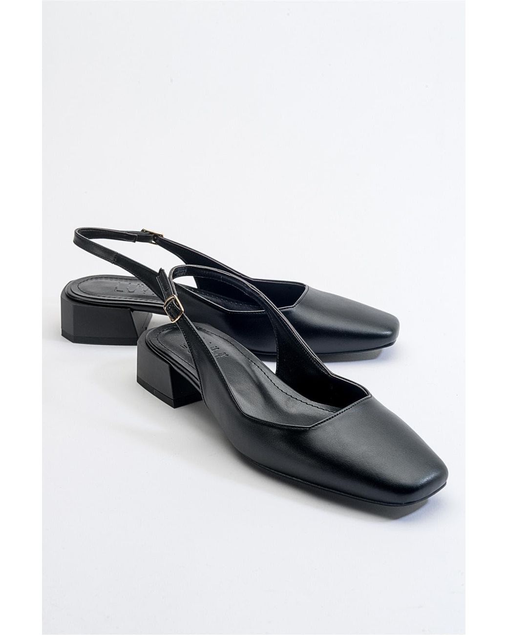 Prologue Shoes Black State Round Toe Slingback Pump