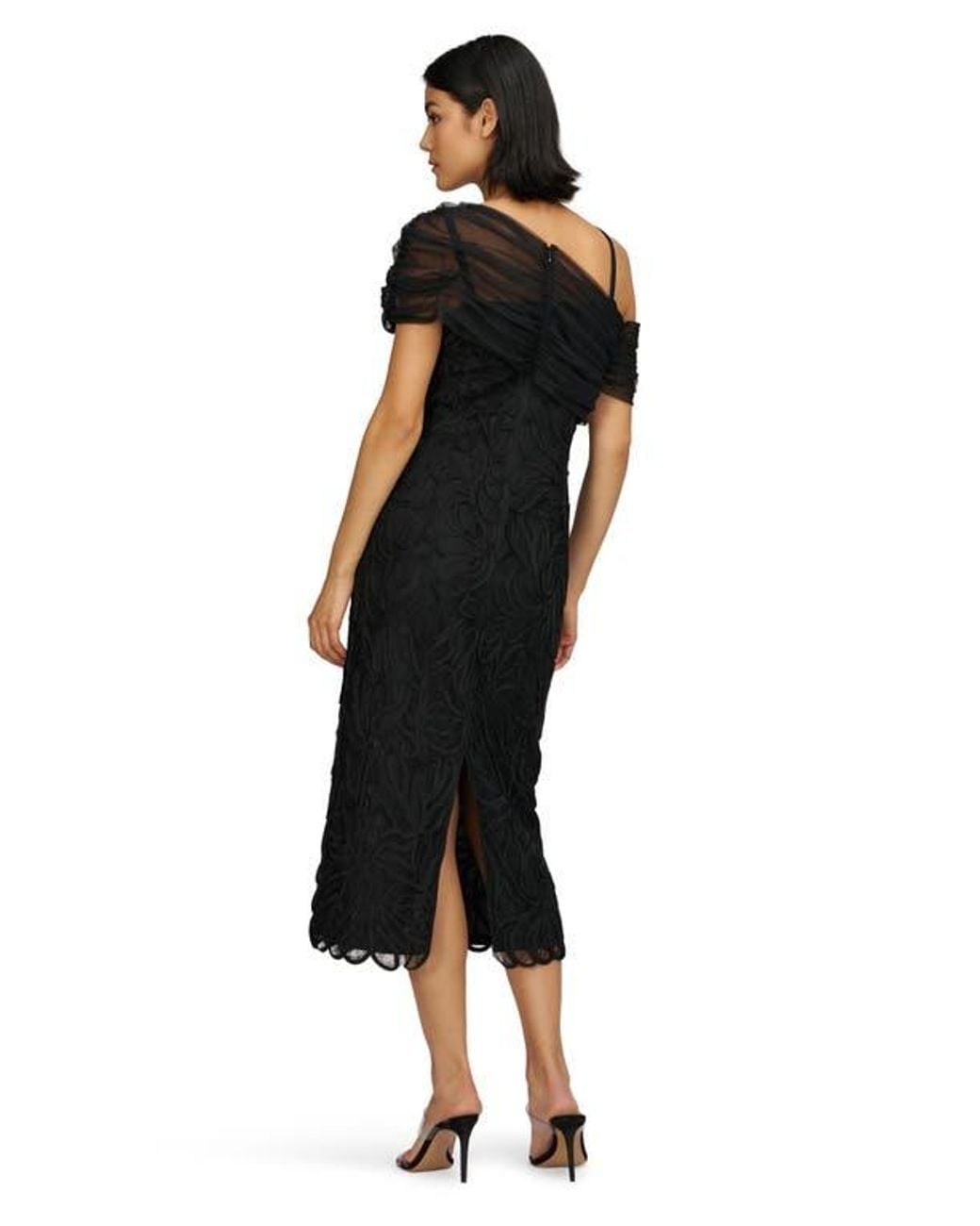 JS Collections Addilyn Soutache Mesh Cold-Shoulder Cocktail Dress in Black  | Lyst