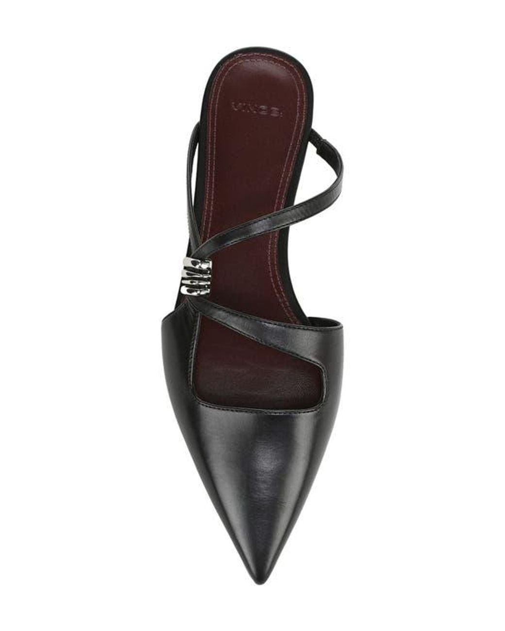 Vince Black Gilia Strappy Pointed Toe Flat Mule