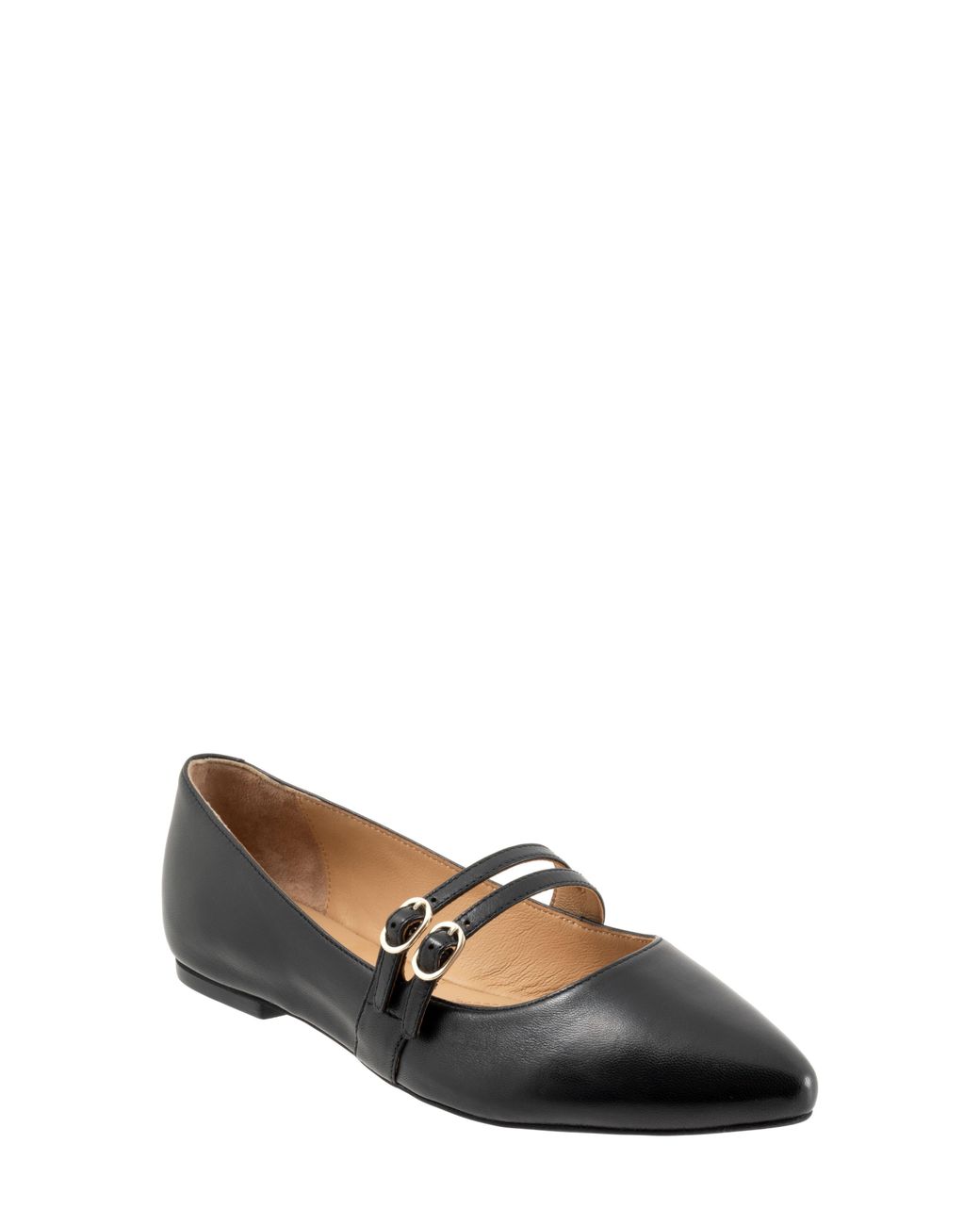 Trotters Black Emerald Pointed Toe Mary Jane Flat
