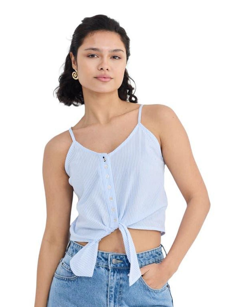 REISTOR Blue Pool Day Tan Lines Stripe Camisole