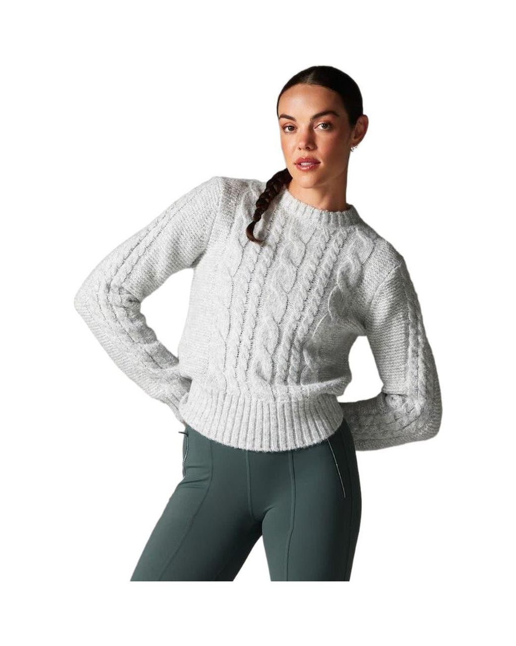 Tavi Gray Classic Cable Sweater