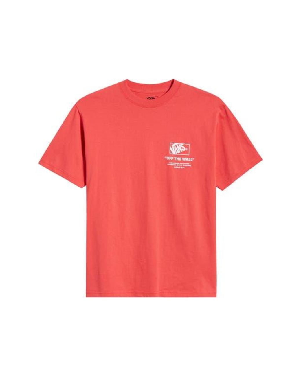 Vans Red Stacked Hi Cotton Graphic T-Shirt for men