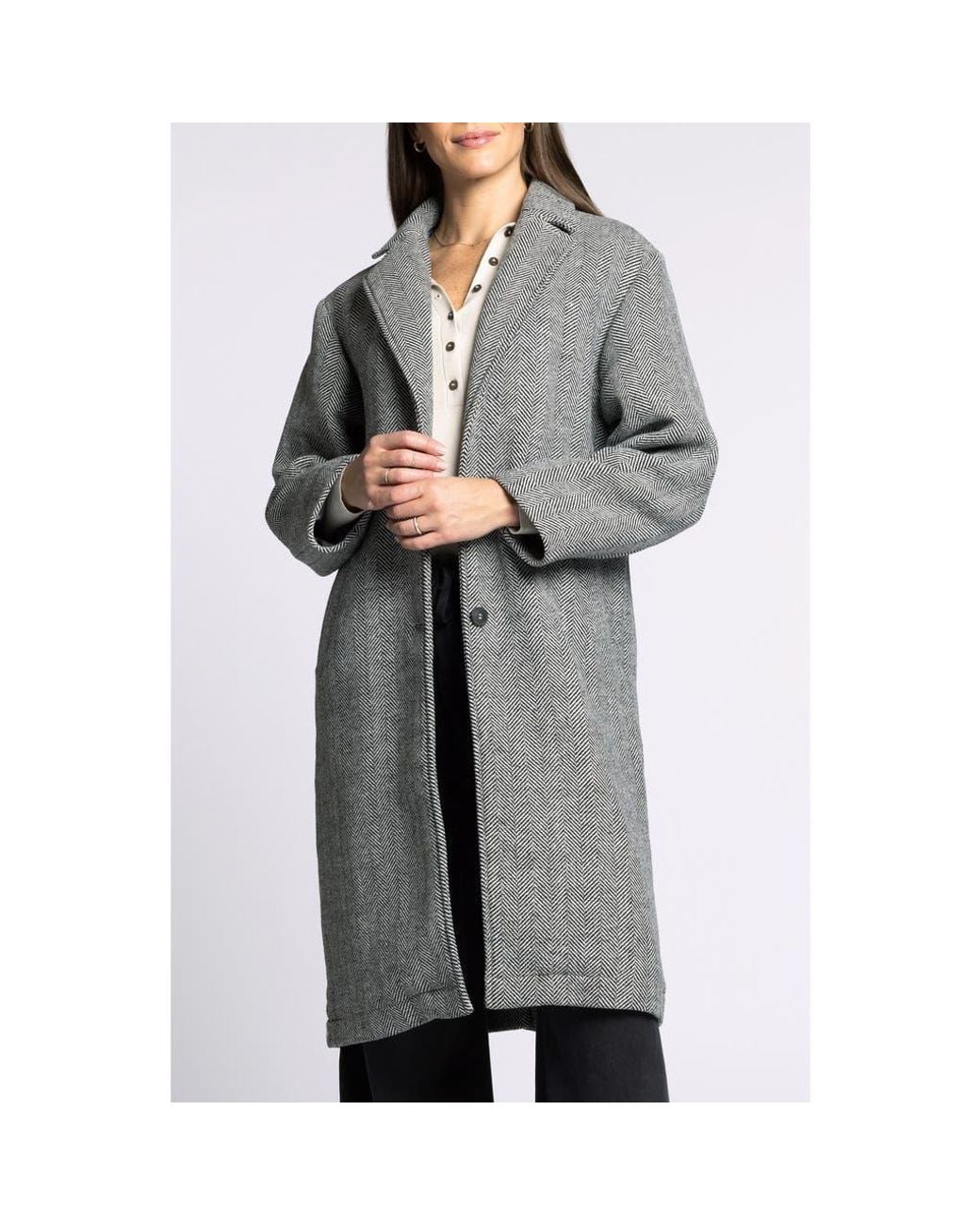 Thread & Supply Gray Catalina Herringbone Coat