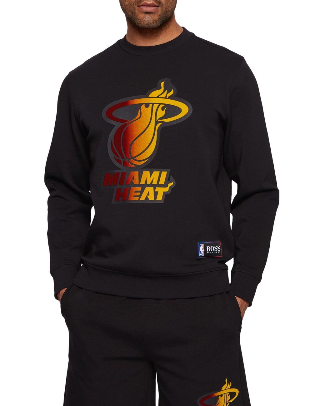 BOSS by Hugo Boss Cotton X Nba Men's Miami Heat Logo Sweatshirt in ...