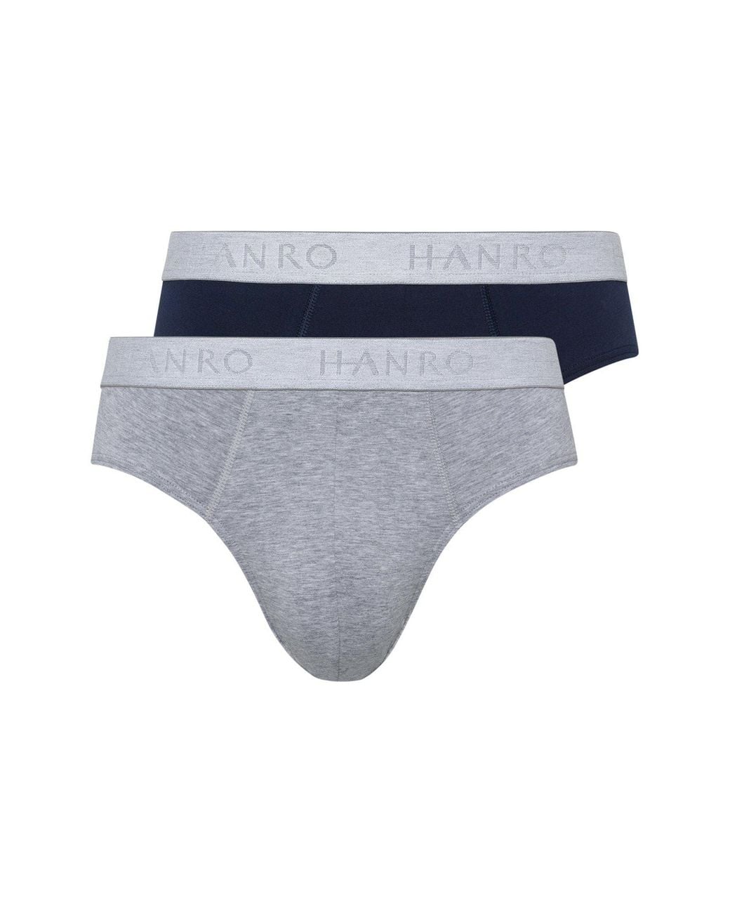 Hanro Gray Cotton Essentials 2-Pack Cotton Briefs for men