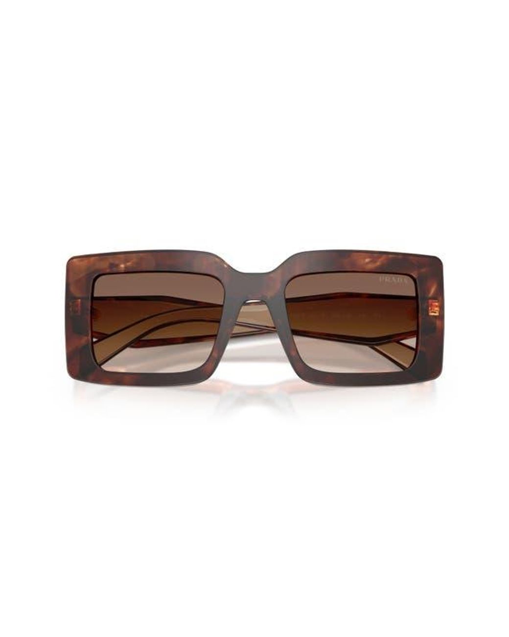 Prada Brown 53Mm Rectangular Sunglasses