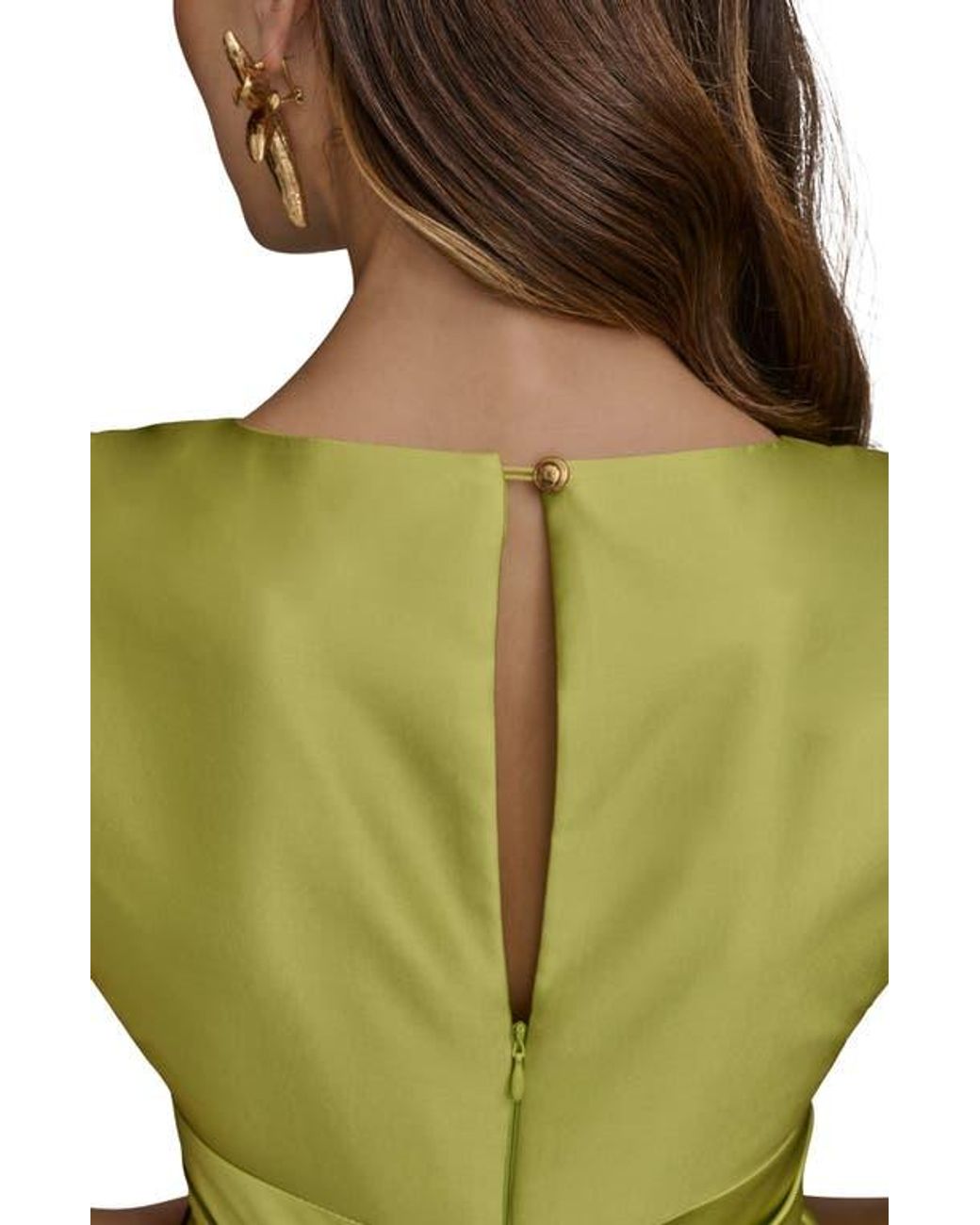 green long sleeve dress Green Ribbed Knit Long Sleeves Dress Large main image 1
