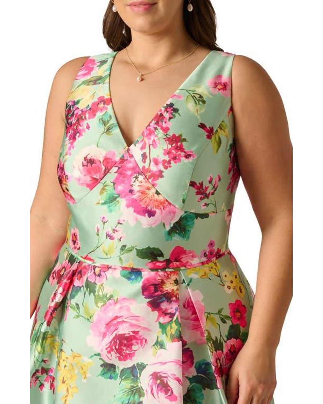 Adrianna Papell High-Low Fit & Flare Midi Cocktail Dress | Lyst