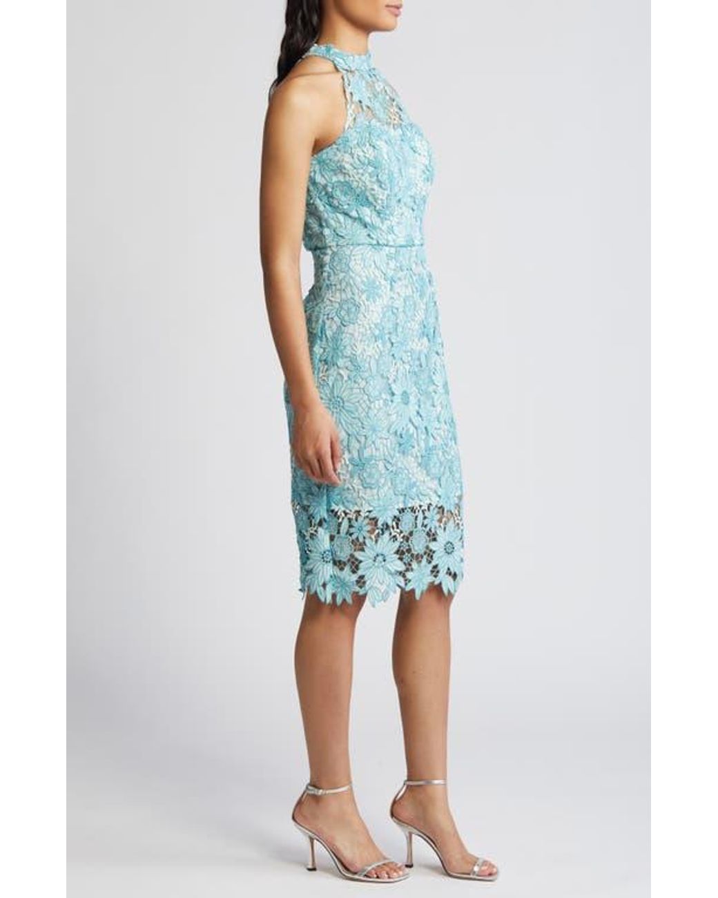 Eliza j lace pleat cocktail dress discount