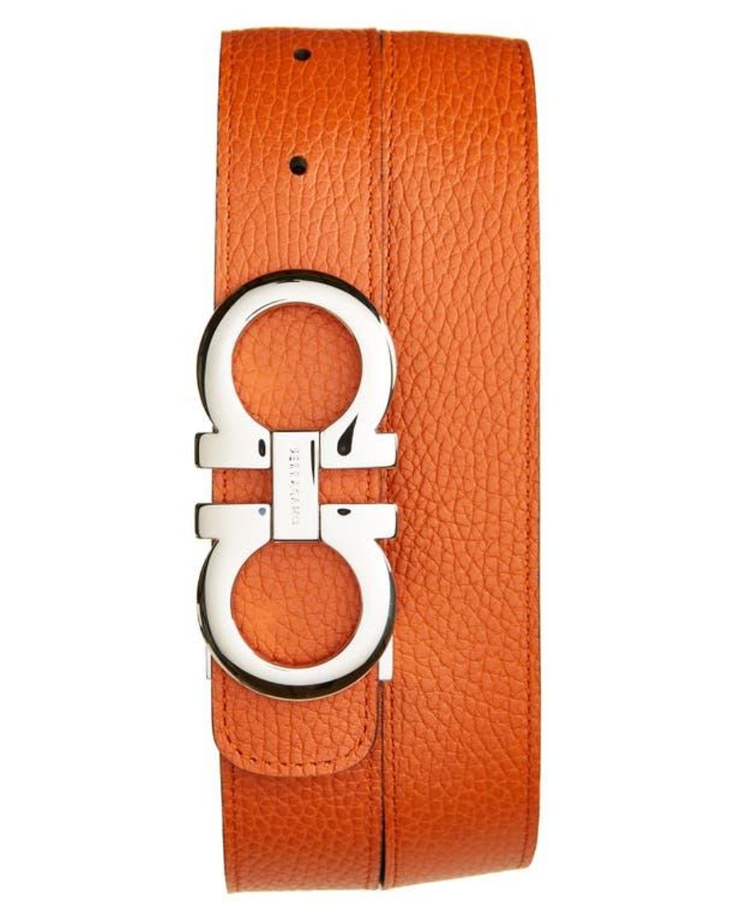 Ferragamo Double Gancio Reversible Leather Belt in Orange for Men Lyst