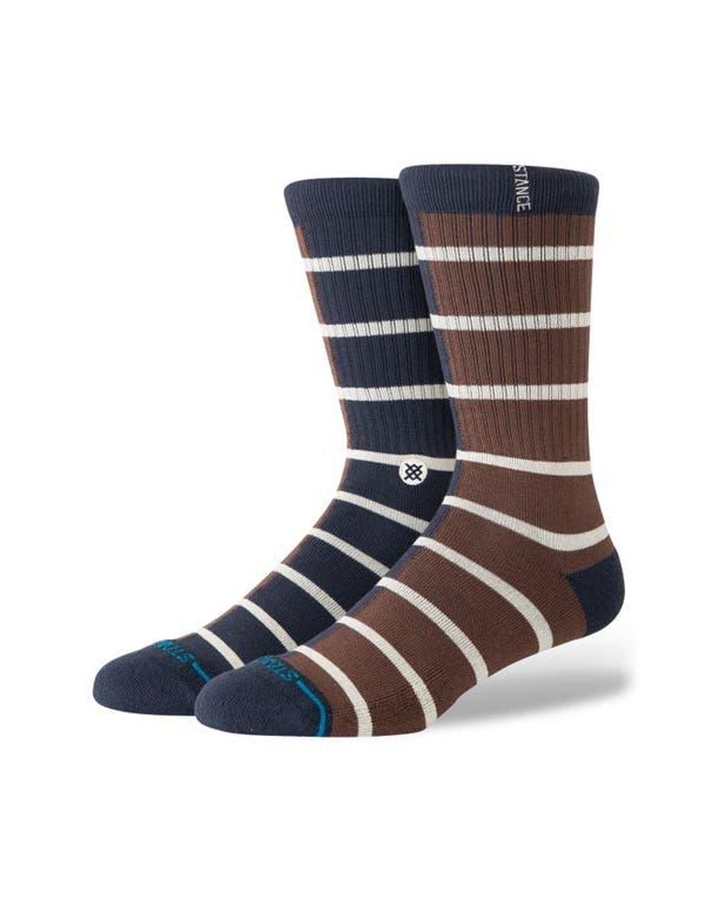 Stance Blue Double Vision Stripe Crew Socks for men