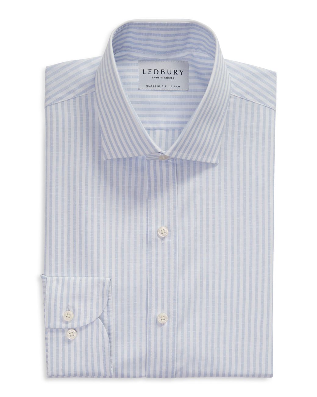 Ledbury The Banner Tailored Fit Stripe Chambray Dress Shirt In Light