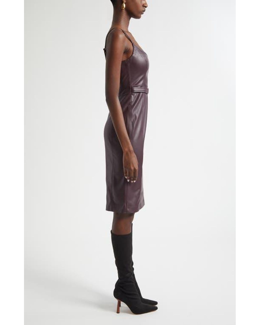 chinese dress ladies Mila – Women's Black Button-Down Leather Shirt Dress with Belted Waist –  Manzo Leathers main image 1