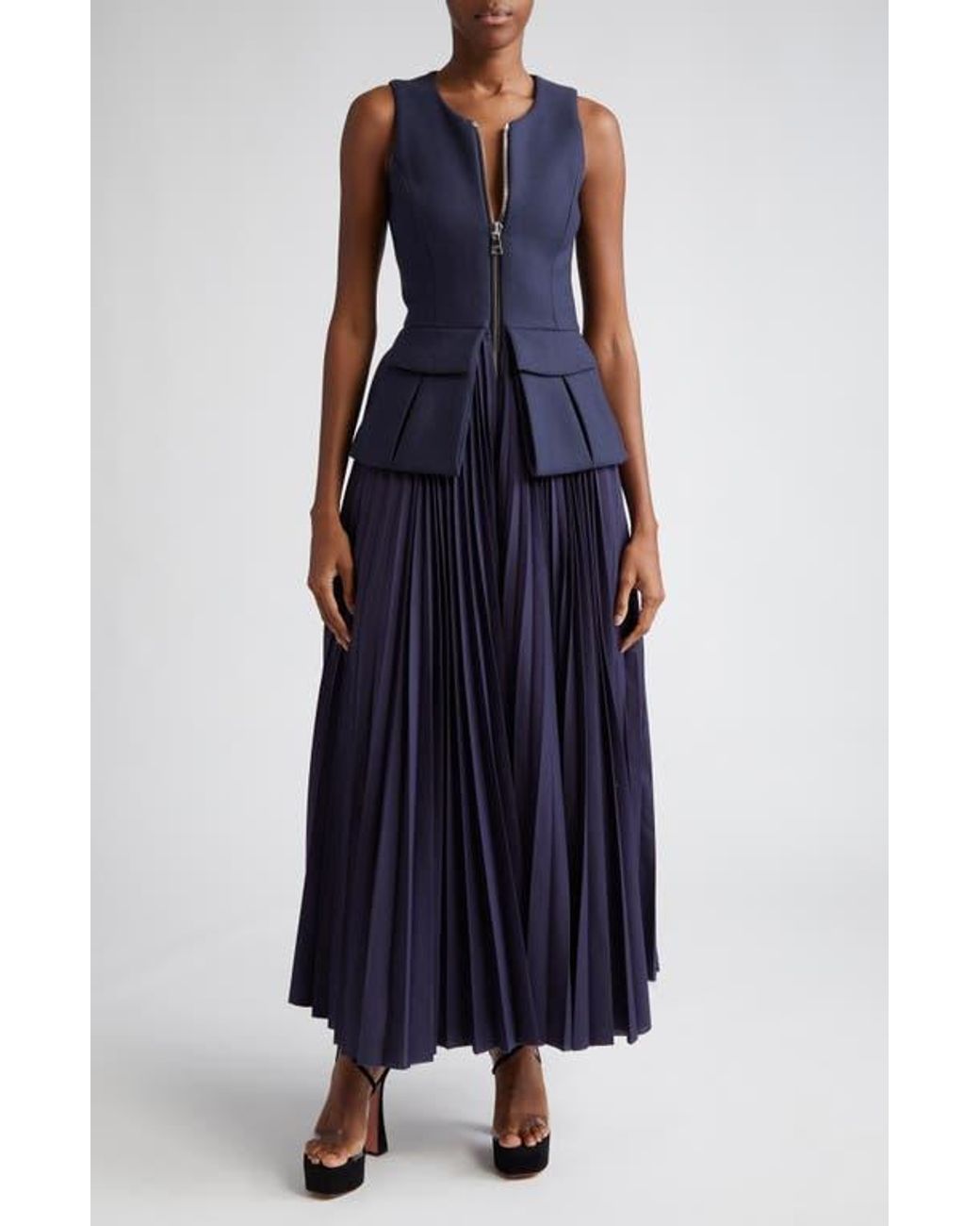 Brandon maxwell pleated dress 2025