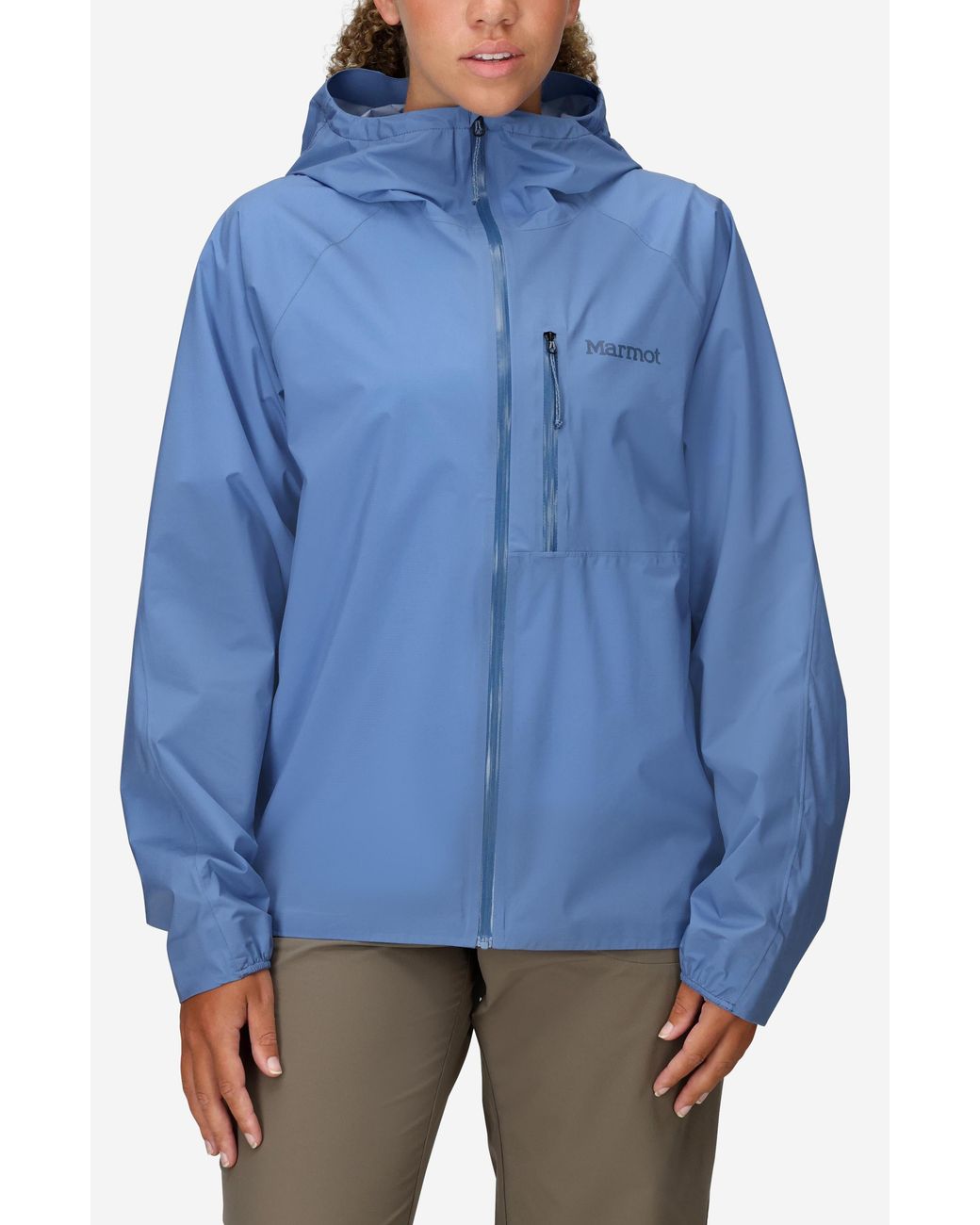 Marmot Blue Superalloy Bio Packable Rain Jacket