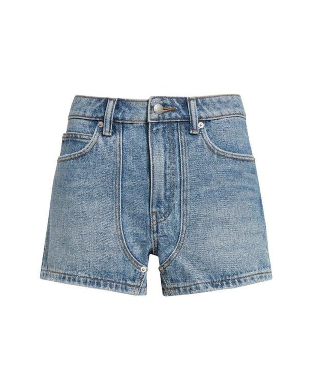 ショートパンツ Alexander Wang Denim Carpenter Shorts Alexander Wang High Waist Denim Carpenter Shorts in Blue | Lyst