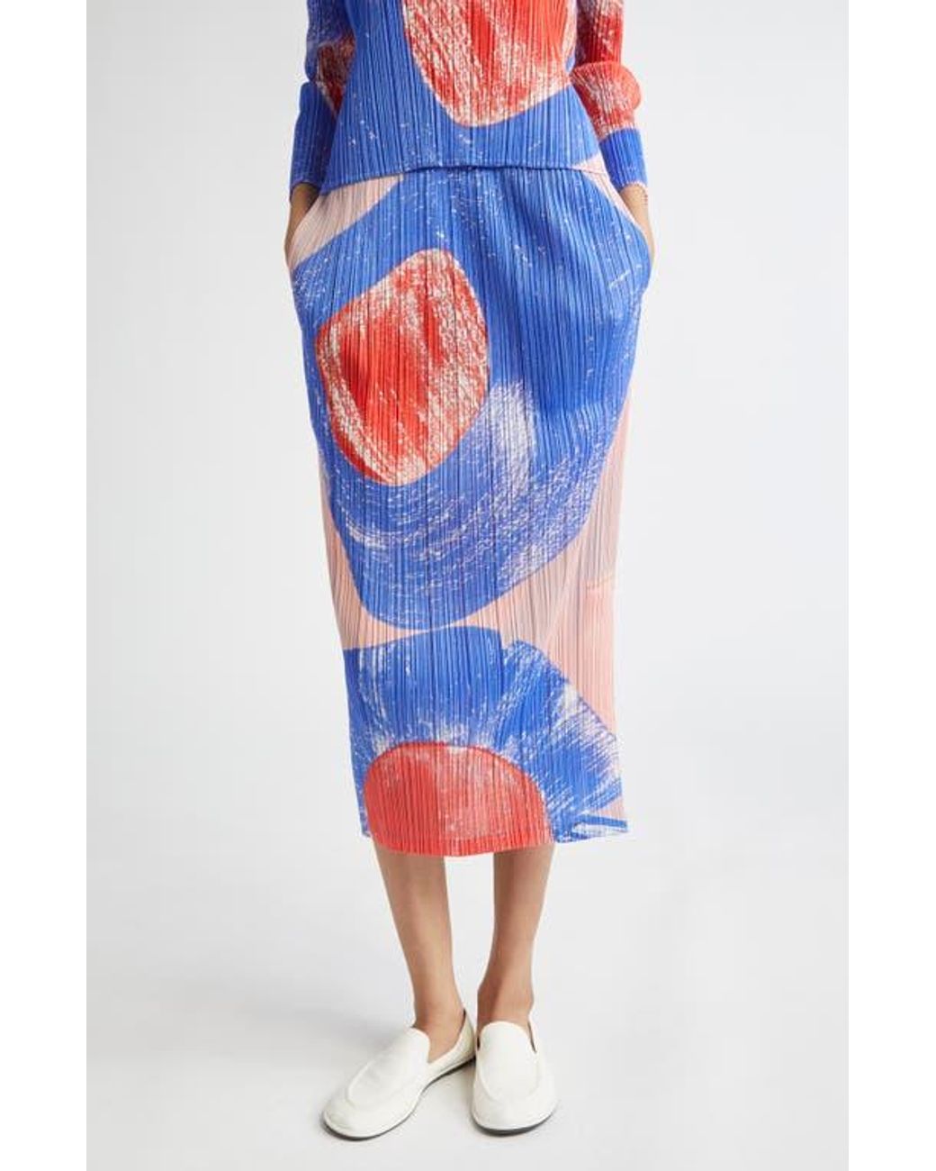 pleats please back light サイズ3 Pleats Please Issey Miyake Backlight Pleated Midi Skirt in Blue | Lyst