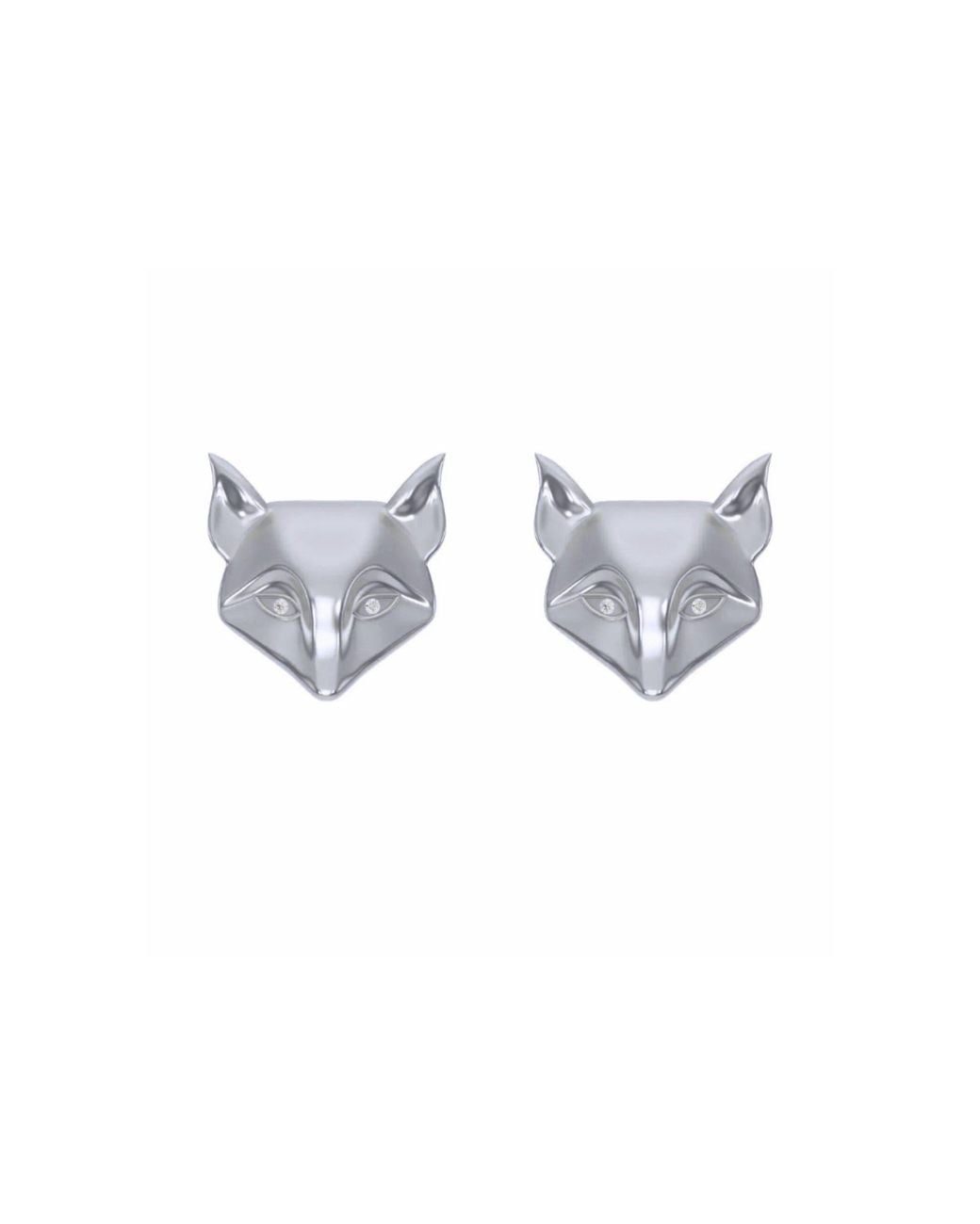 DESERI Blue Fox Stud Earrings
