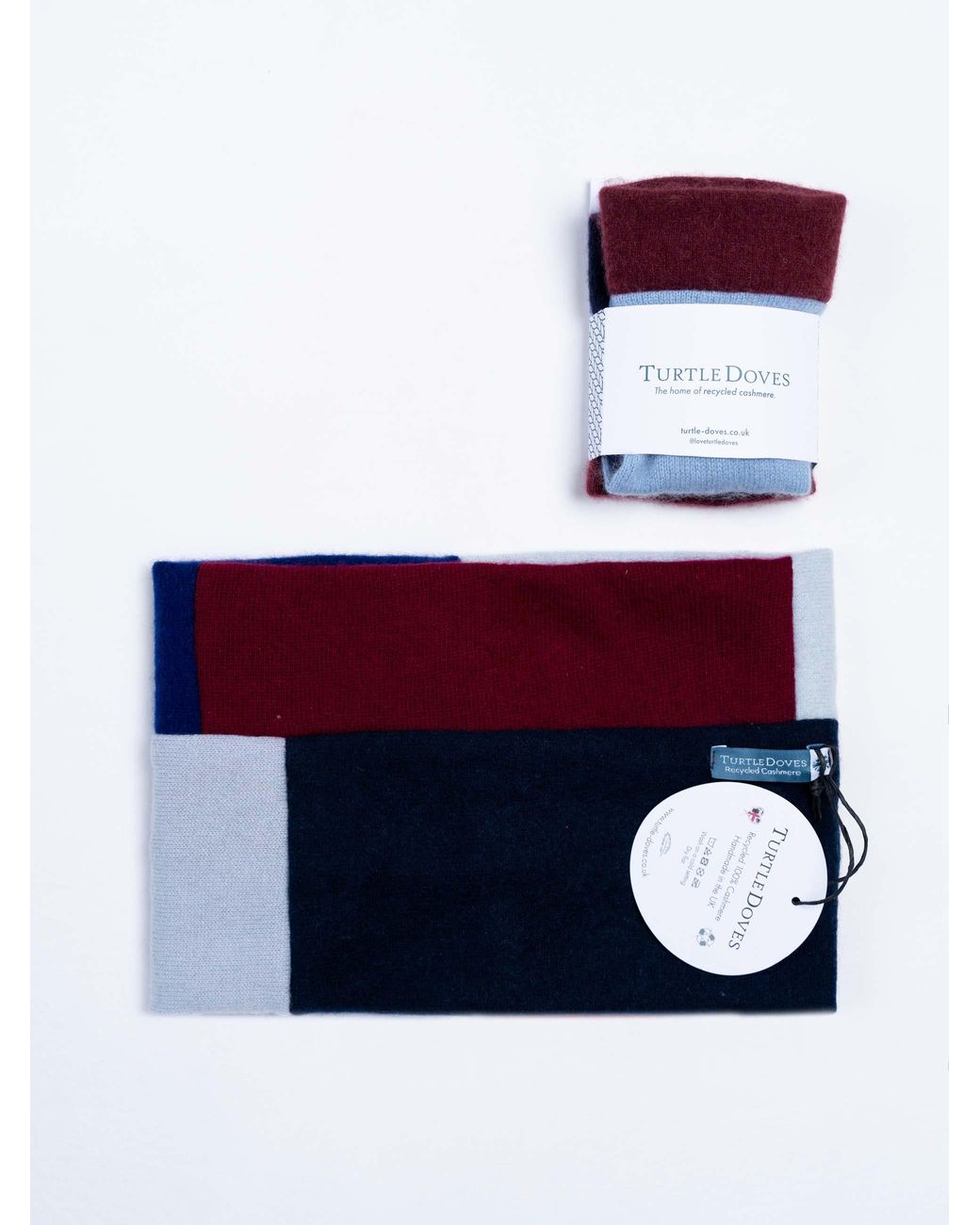 Celtic & Co. Blue Cashmere Neckwarmer And Glove Bundle Set