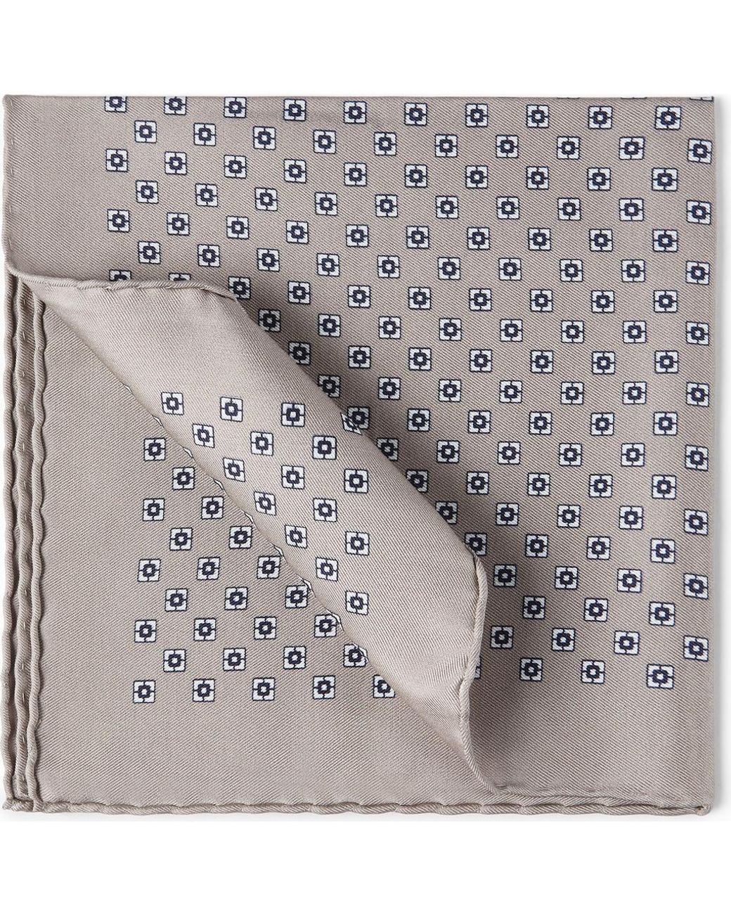 Brunello Cucinelli Gray Silk Pocket Square for men