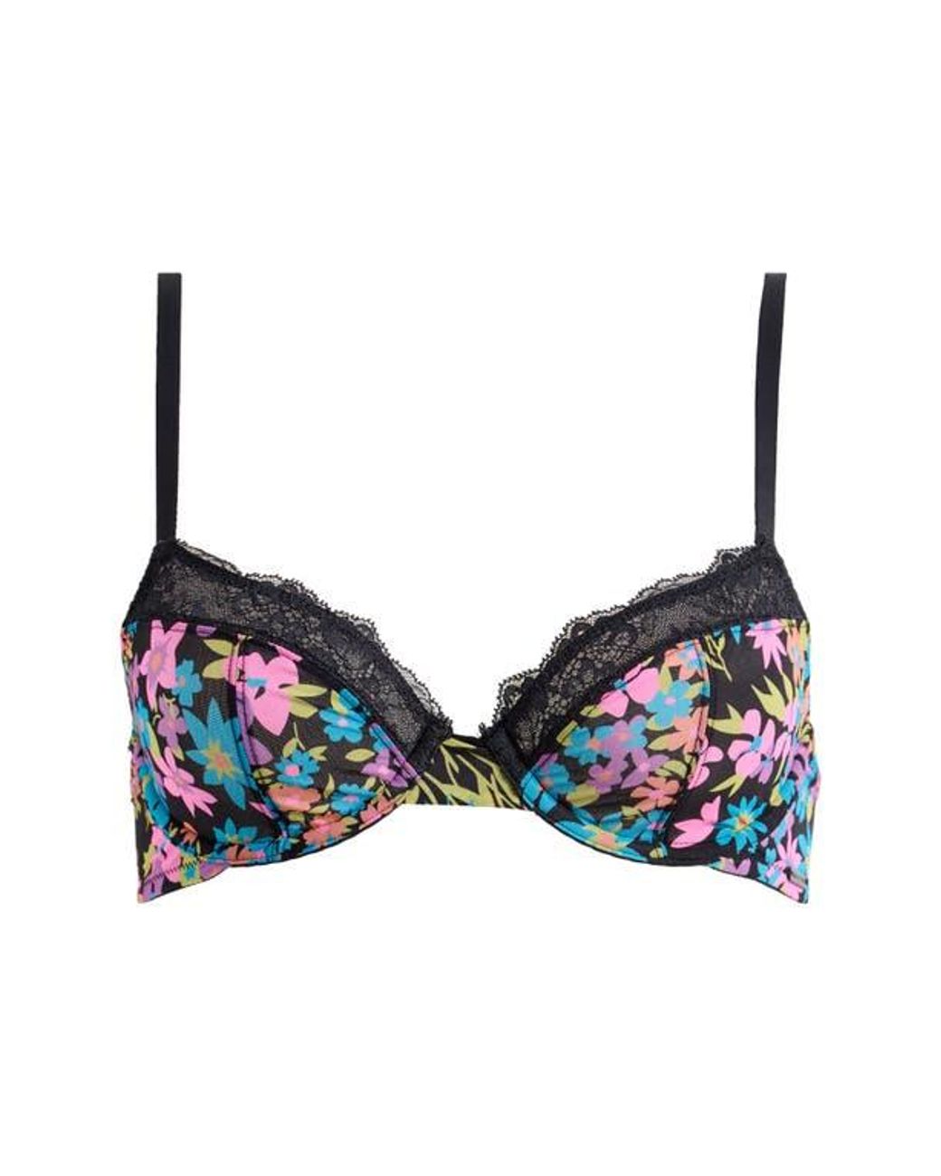 Savage x Fenty Hopelace Romantic Unlined Demi Bra in Black | Lyst