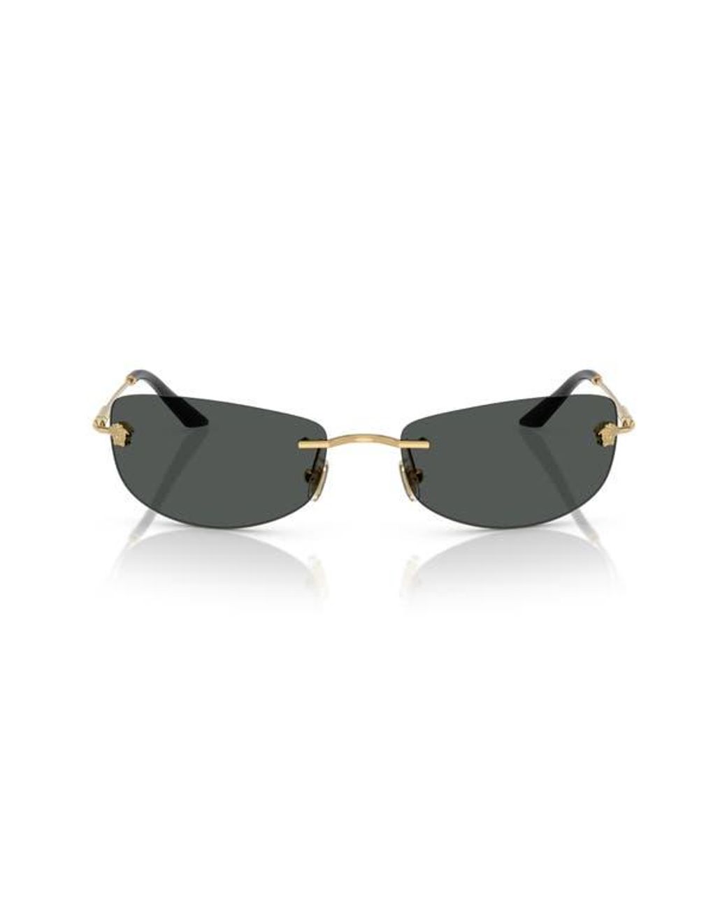 Versace Black 60Mm Rectangular Sunglasses for men
