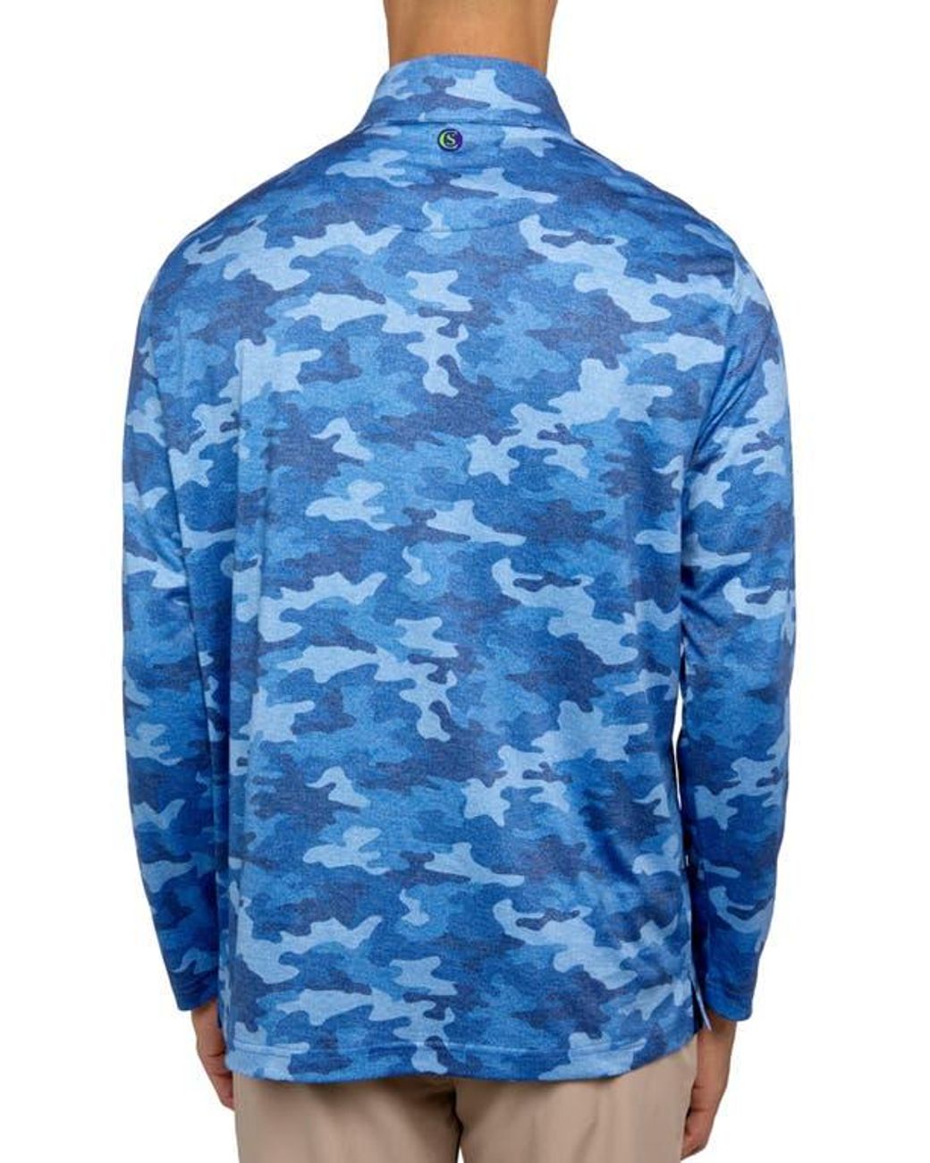 Con.struct Blue Camo Print Performance Quarter Zip for men