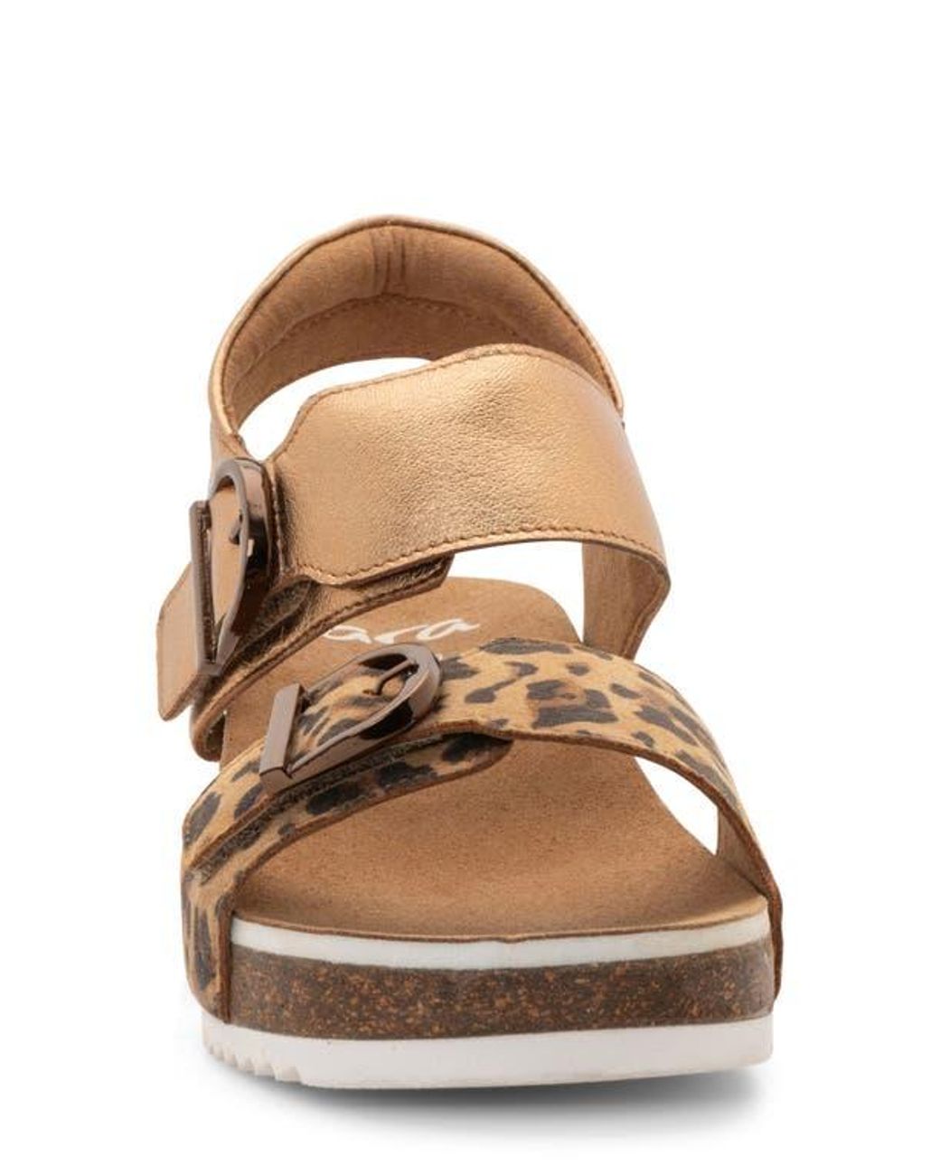 Ara Brown Nova Slingback Platform Wedge Sandal