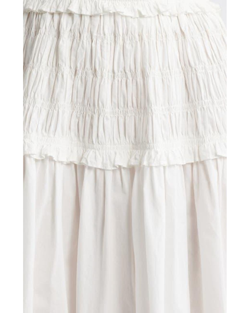 Doen Marianne Organic Cotton Poplin Midi Dress in White | Lyst
