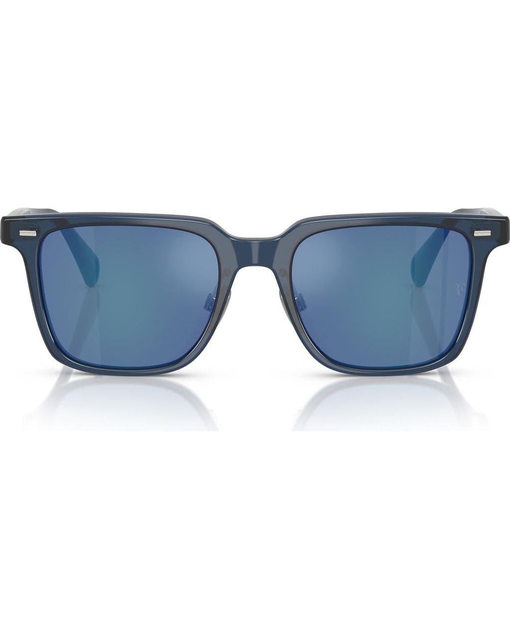Oliver Peoples Blue 52Mm Rectangular Polarized Sunglasses for men