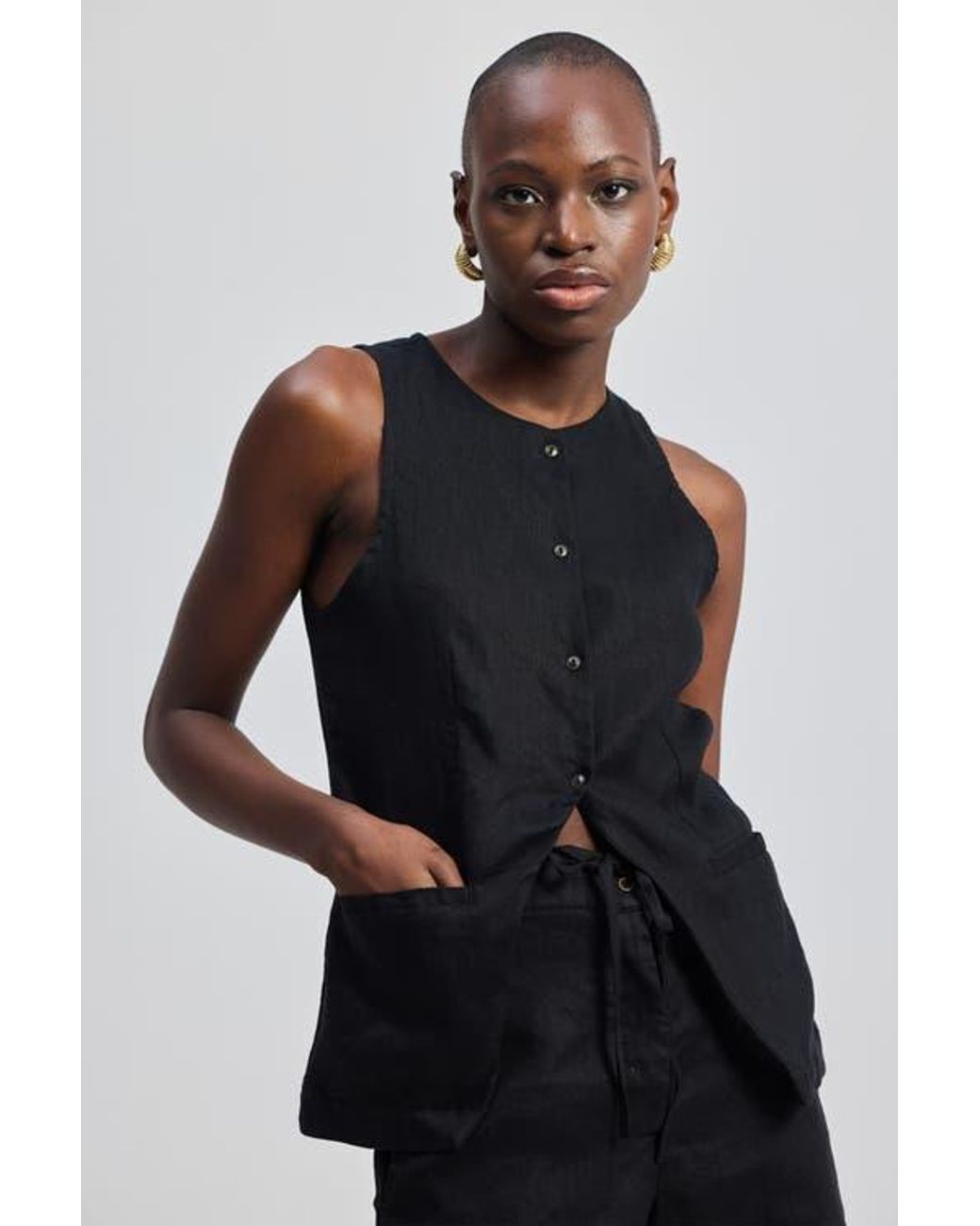 REISTOR Black Sleeveless Vest Jacket