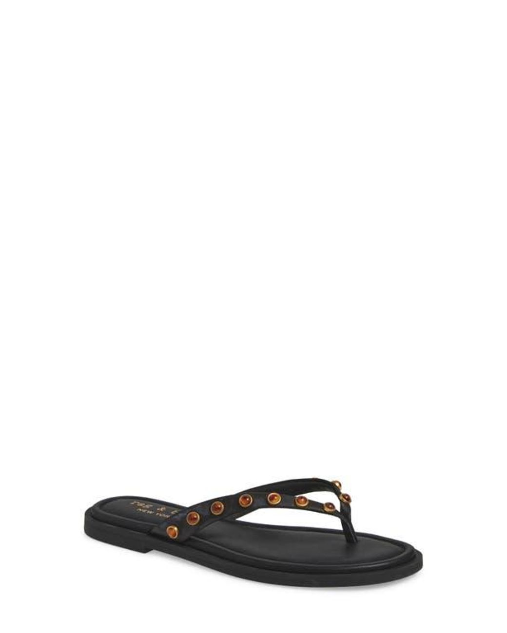 Rag & Bone Black Cabochon Gia Flip Flop