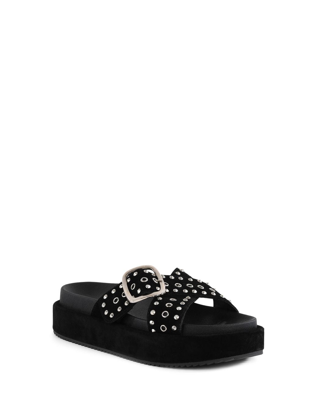 Seychelles Black Crushing Wave Platform Slide Sandal