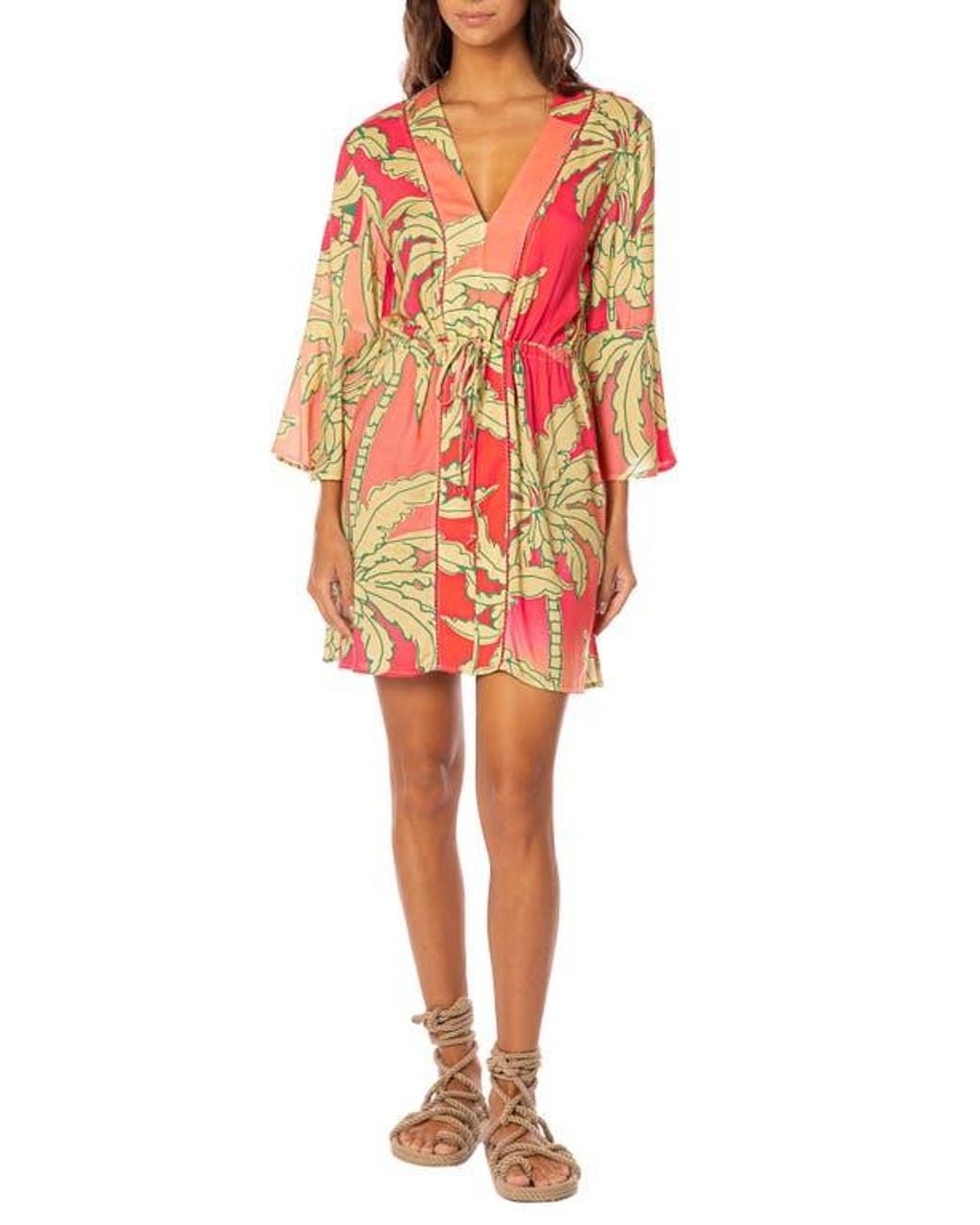 knee length dresses for ladies Maaji Arabian Palm Isadora V Long Dress MD / Aquamarine main image 0