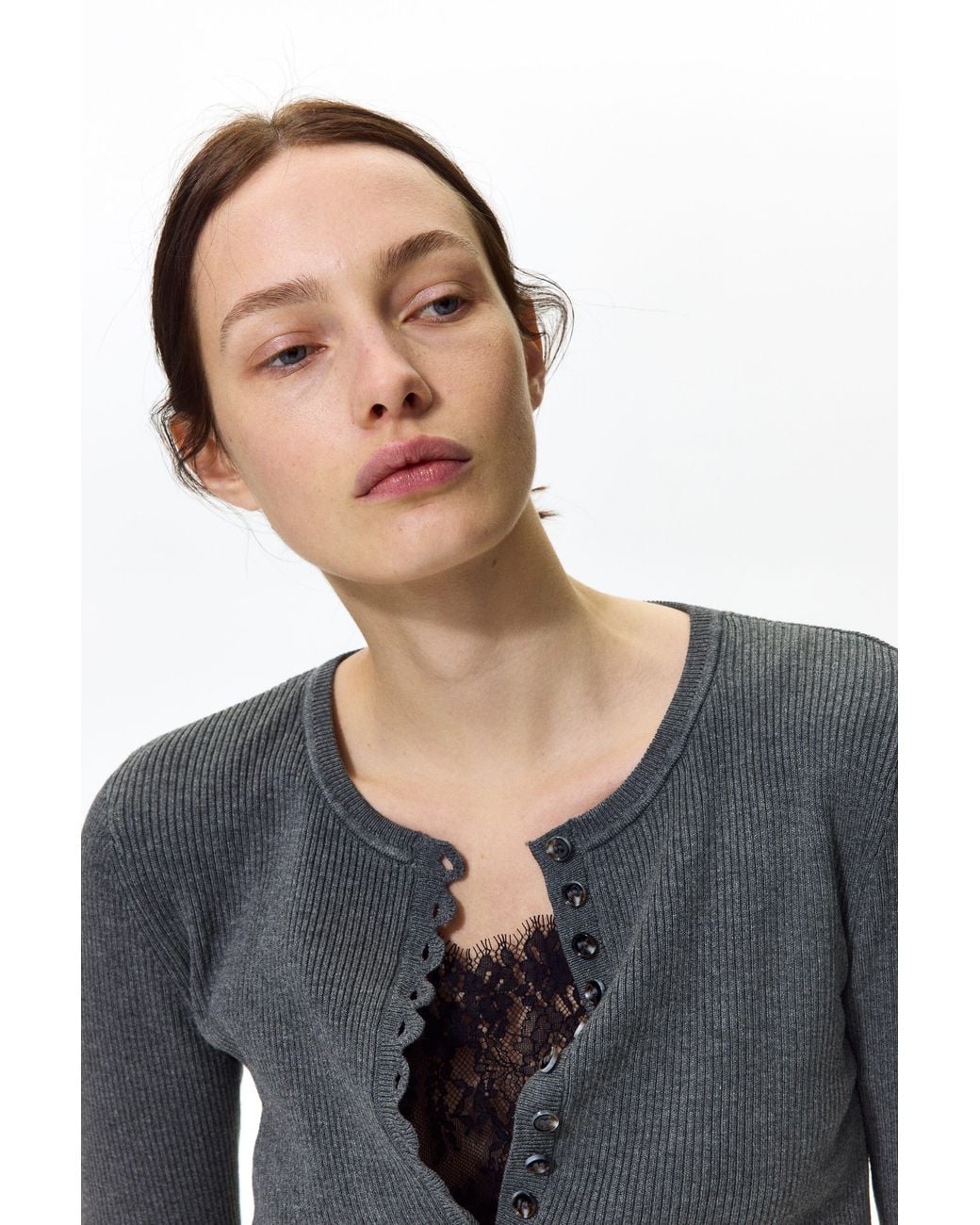 H&M Black Ribbed Cardigan