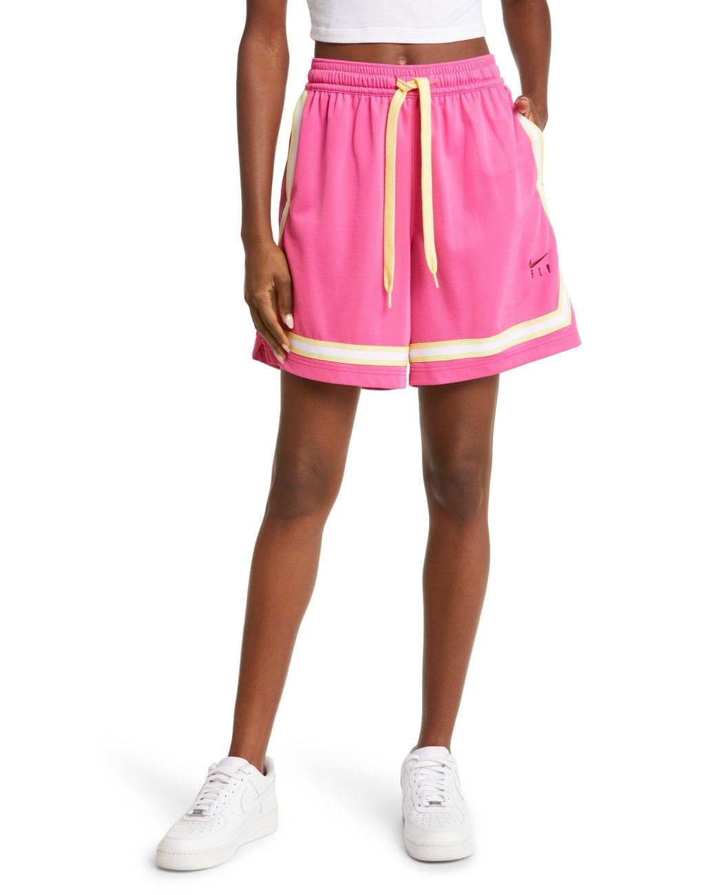 Nike Dri-fit Fly Crossover Basketball Shorts in Pink | Lyst