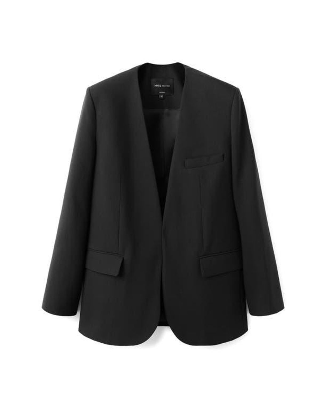 Mango Black Selection Collarless Blazer