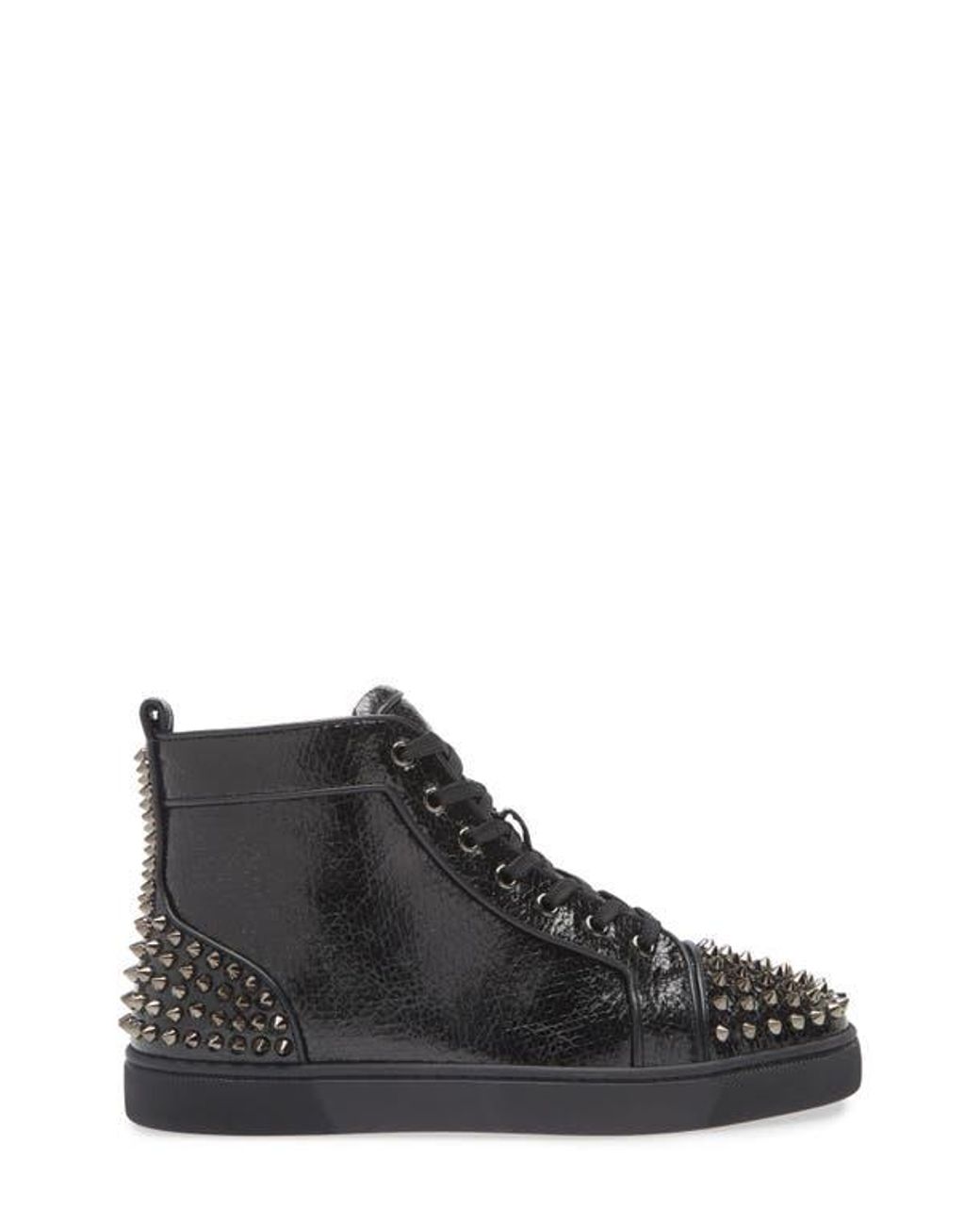 Christian Louboutin Lou Spikes 2 Flat Snakeskin Embossed High Top