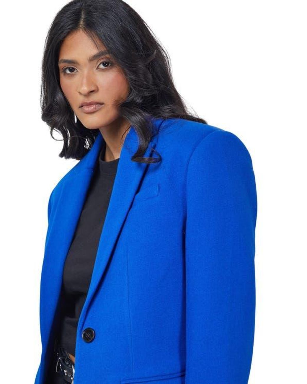 Warehouse Blue Oversized Blazer Coat