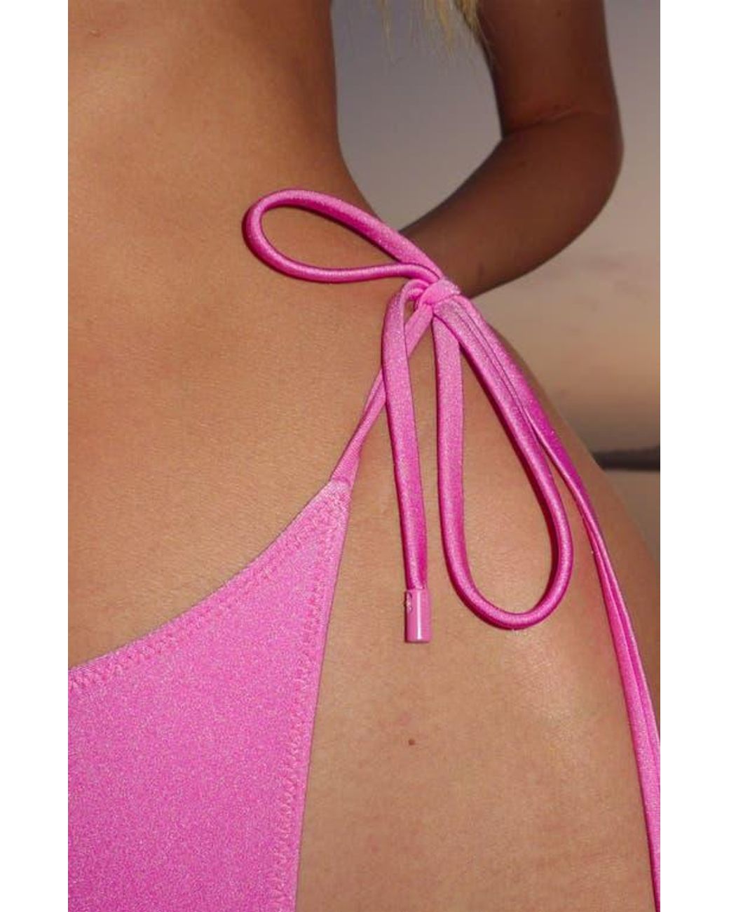 Sunkissed Pink Le Triangle Tie Side Pattern Bikini Bottom