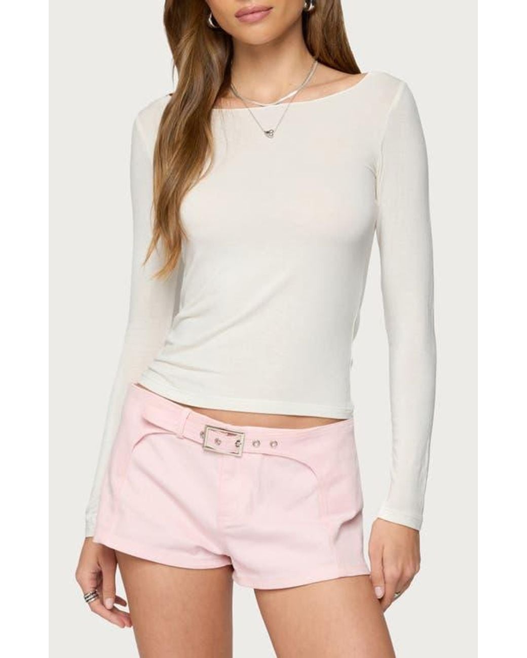 Edikted White Semisheer Crop Top