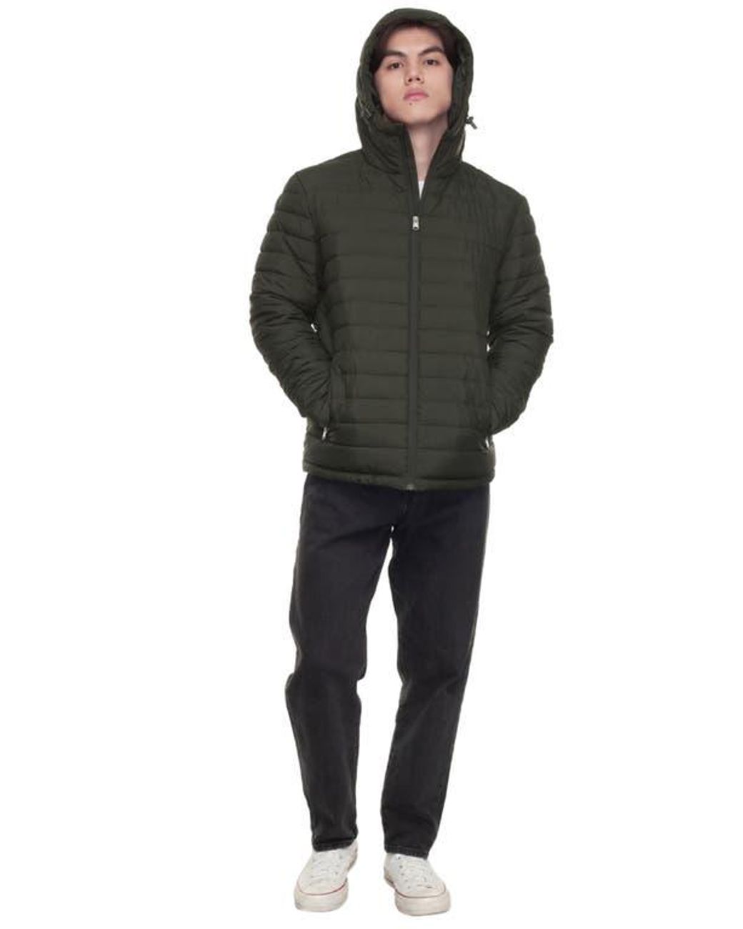 Rokka&Rolla Gray Midweight Puffer Jacket for men