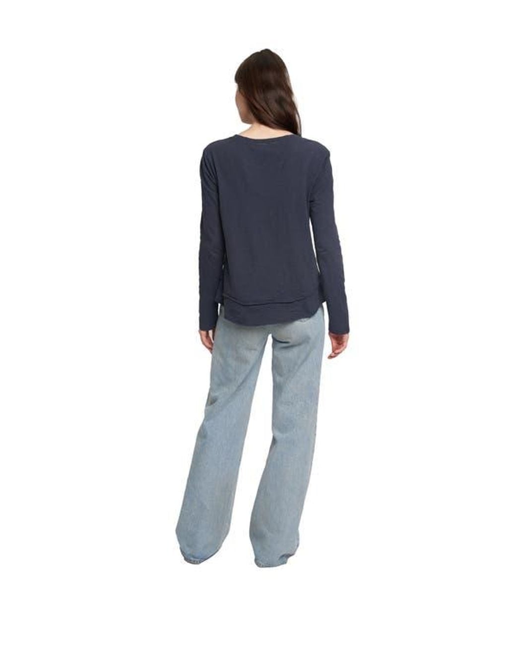 Wilt Blue Long Sleeve Mock Layer Tee