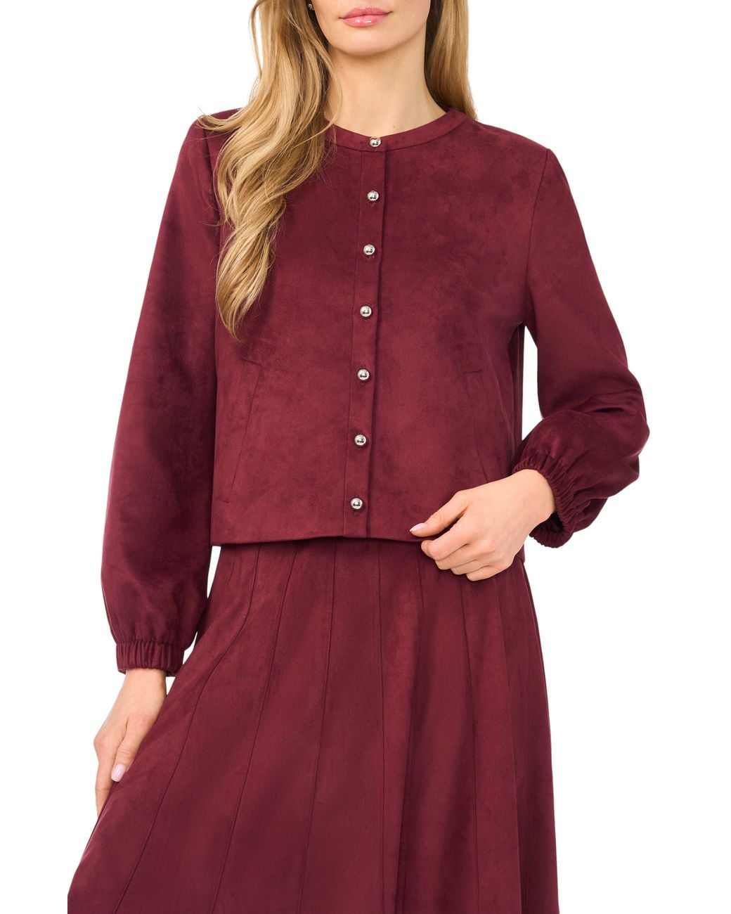 Halogen® Red Faux Suede Jacket