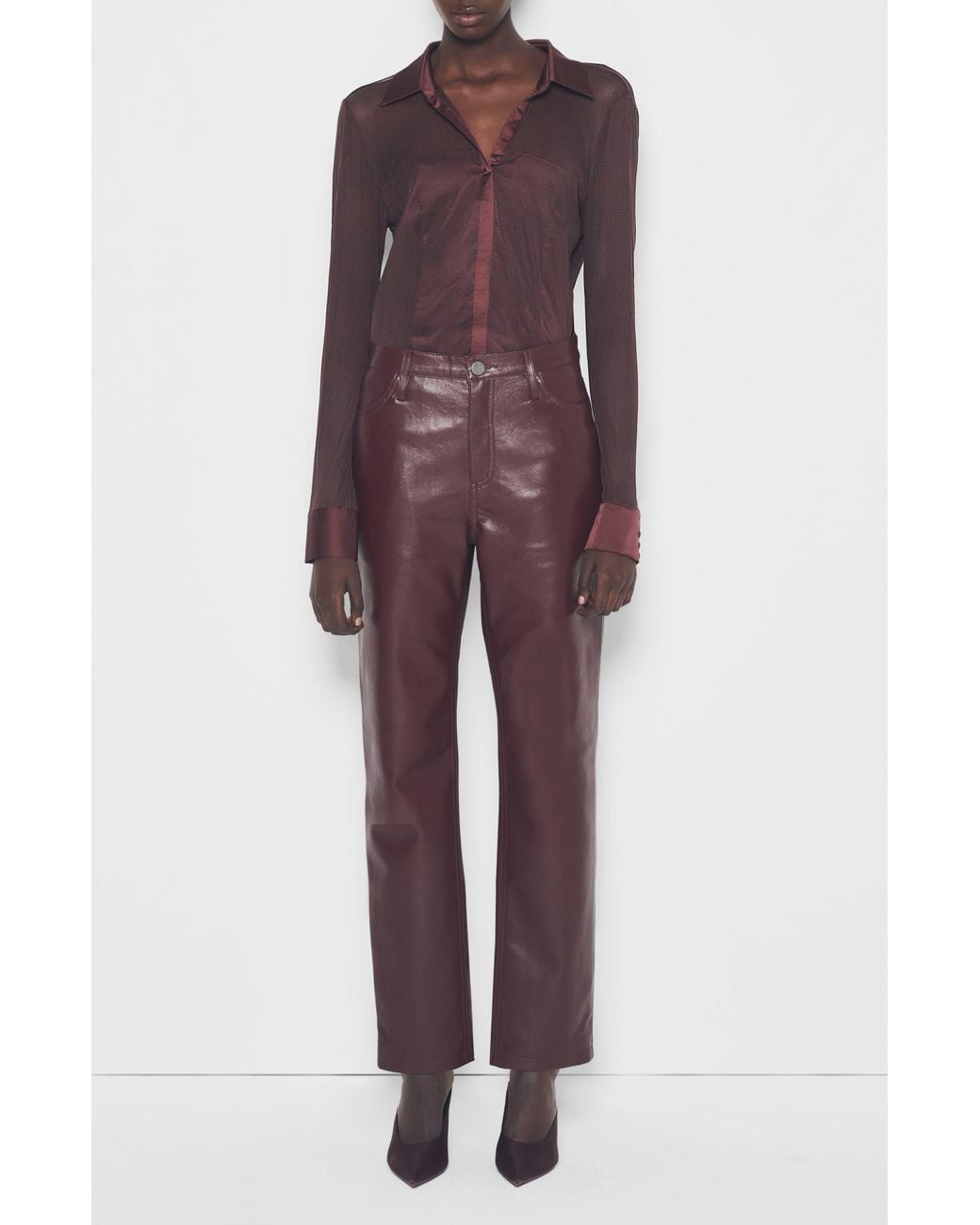 AS by DF Red Escapade Stretch Blouse