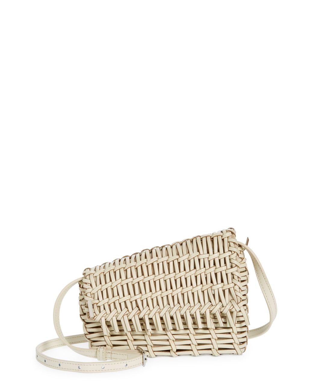 STAUD Acute Woven Leather Crossbody Bag in Natural Lyst