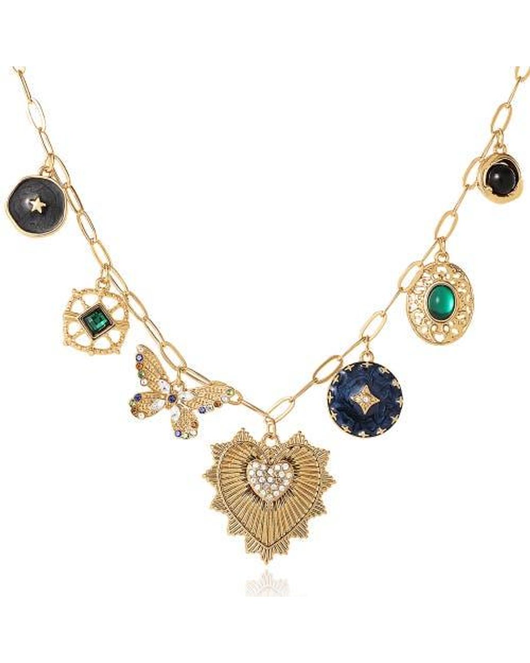 BCBGMAXAZRIA Metallic Fashion Charm Necklace